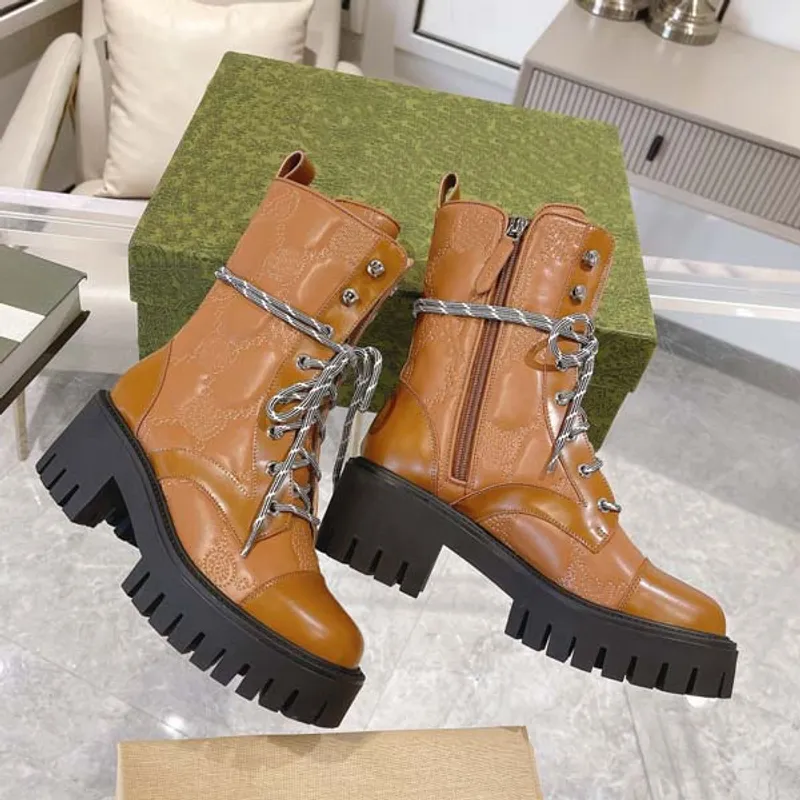 Nuevo otoño e invierno, marca superior, diseñador para mujer, botas con cordones acolchados, botines Cavalier, botas de cuero, S