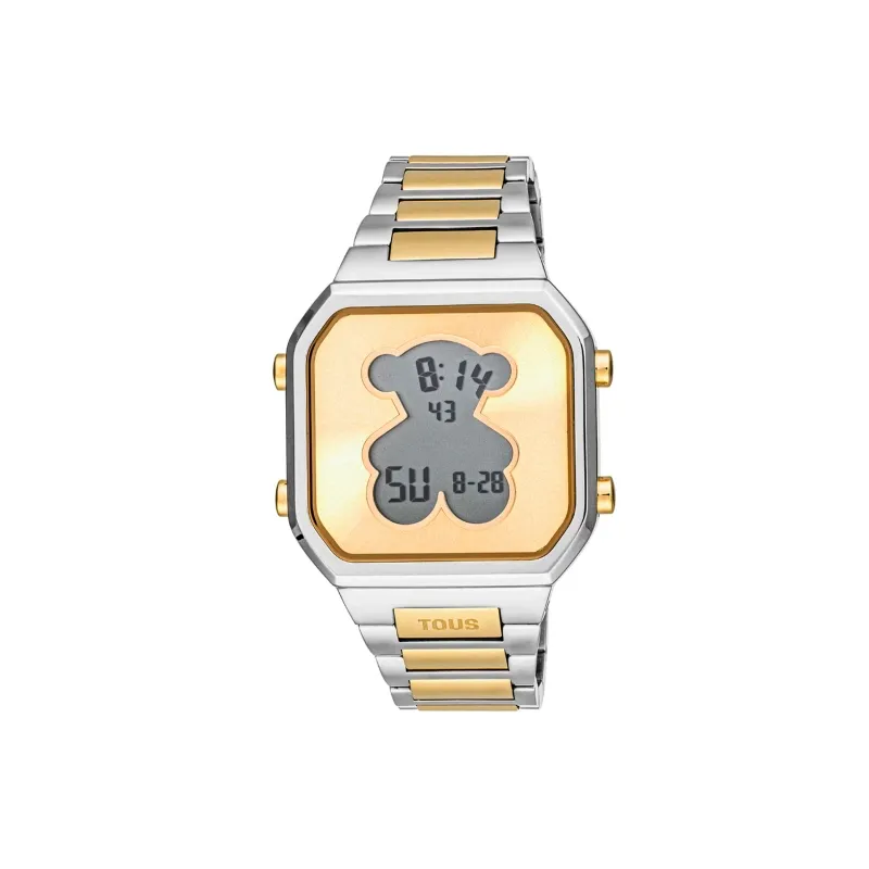 Reloj Tous digital con brazalete de acero SS y acero IPG dorado D-BEAR 3000134600