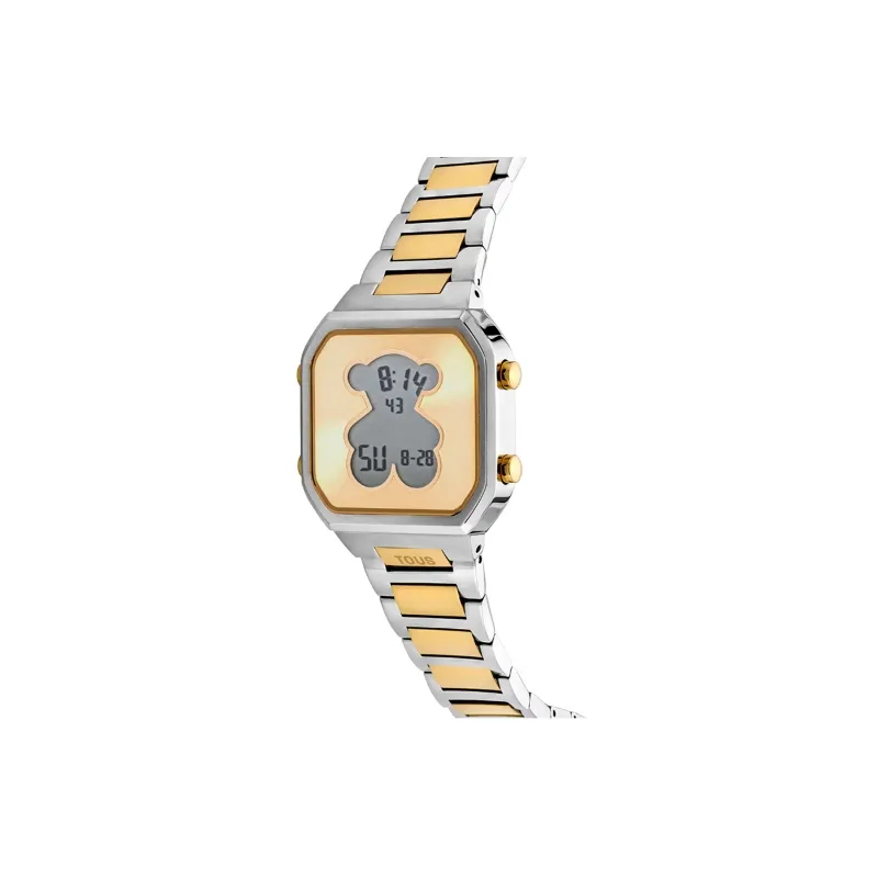 Reloj Tous digital con brazalete de acero SS y acero IPG dorado D-BEAR 3000134600