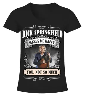 RICK SPRINGFIELD MAKES ME HAPPY Camiseta cuello pico Mujer