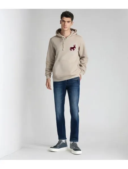 SENSA CUNISIUN Sudadera Hoodie Hombre Beige/Bordeaux