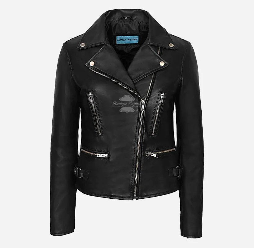 SERAPH Ladies Leather Jacket Biker Style Fashion Leather Jacket