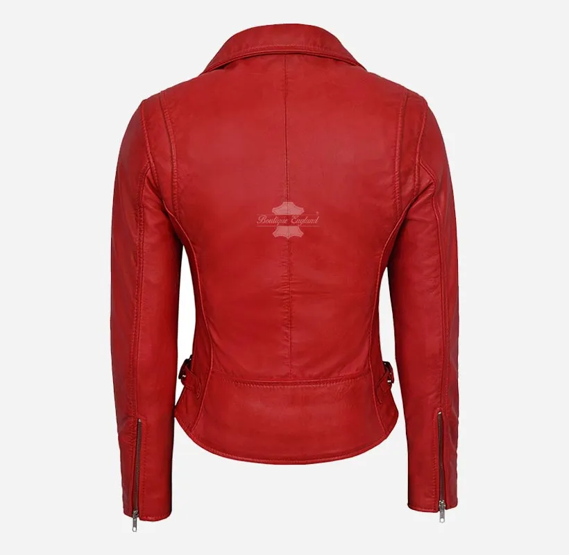 SERAPH Ladies Leather Jacket Biker Style Fashion Leather Jacket