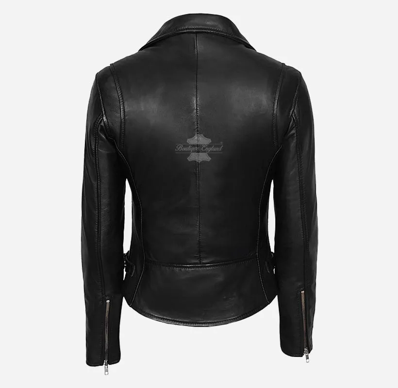 SERAPH Ladies Leather Jacket Biker Style Fashion Leather Jacket