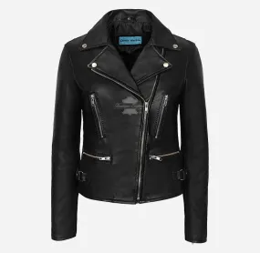 SERAPH Ladies Leather Jacket Biker Style Fashion Leather Jacket