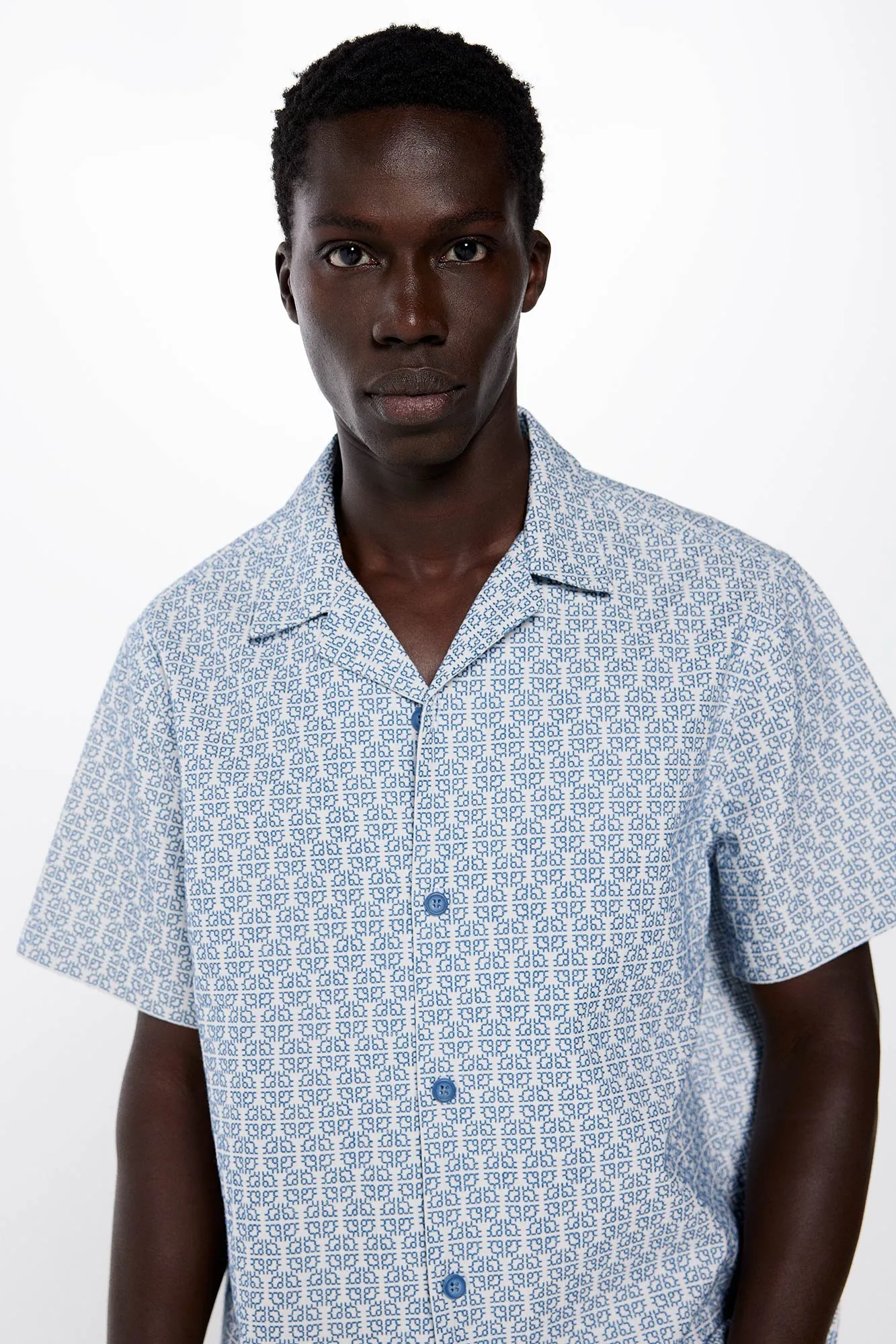 Springfield Camisa manga corta jacquard bordado