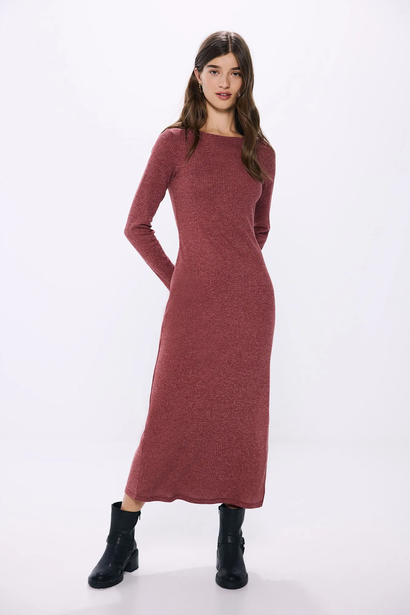 Springfield Vestido midi escote espalda