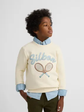 Sudadera kids raquetas vintage crema