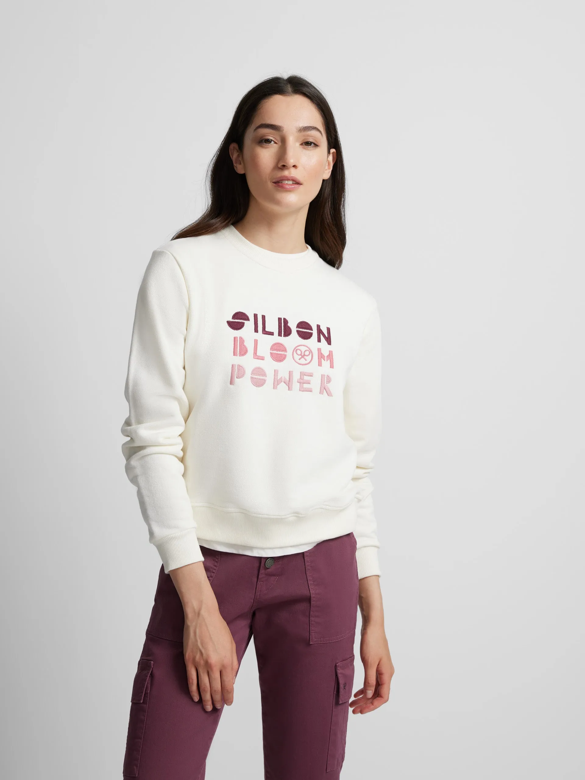 Sudadera woman bloom power crudo