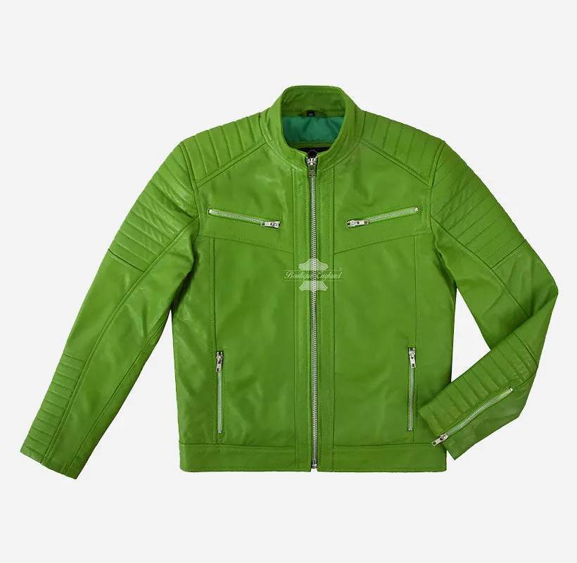 THE SCARLET RACER LEATHER JACKET MEN'S Leather Biker JACKET