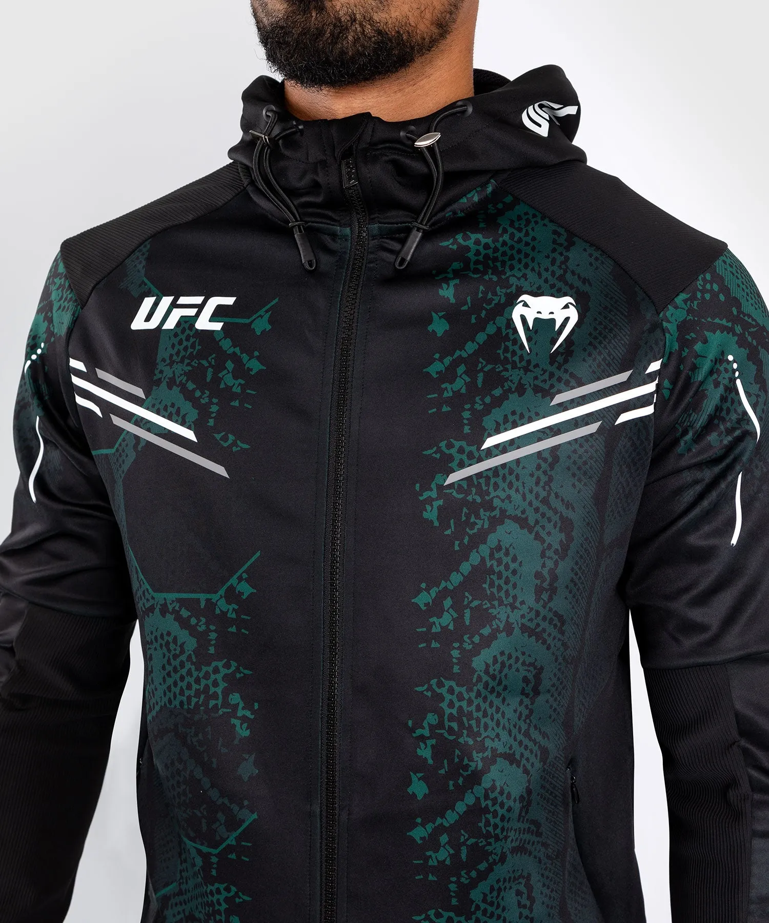 UFC Adrenaline by Venum Authentic Fight Night Sudadera con capucha para Hombre - Emerald Edition - Verde/Negro