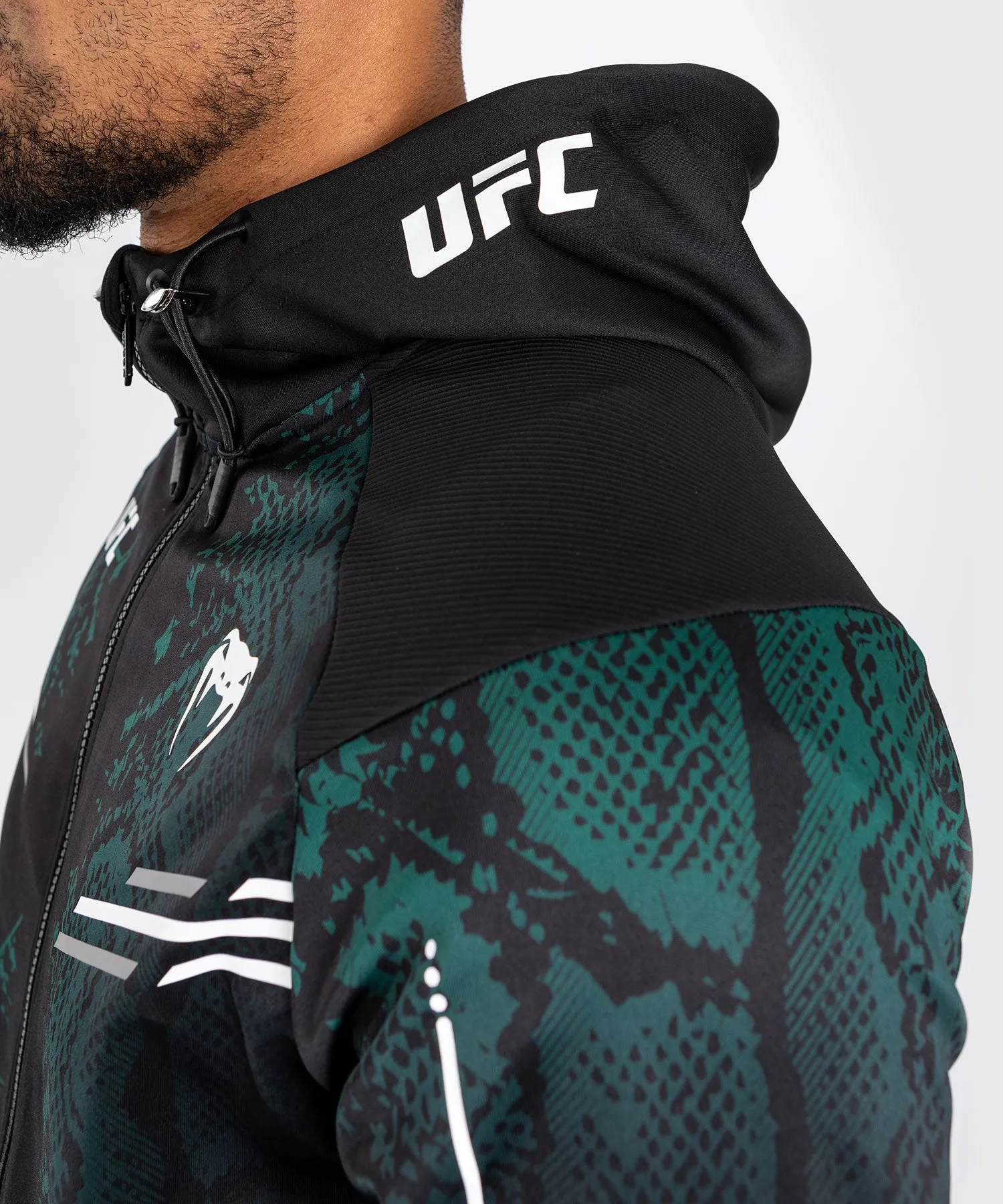 UFC Adrenaline by Venum Authentic Fight Night Sudadera con capucha para Hombre - Emerald Edition - Verde/Negro