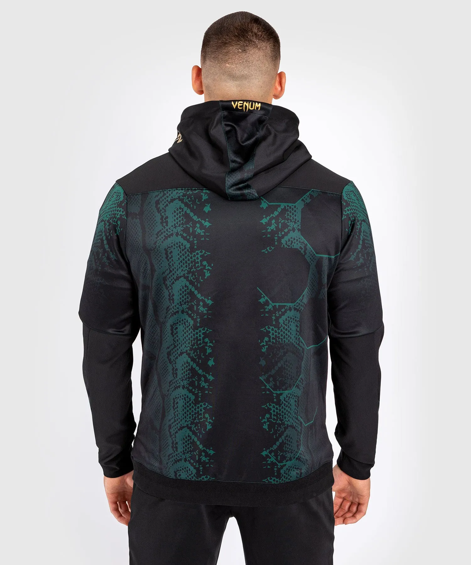 UFC Adrenaline by Venum Authentic Fight Night Sudadera con capucha para Hombre - Emerald Edition - Verde/Negro/Dorado