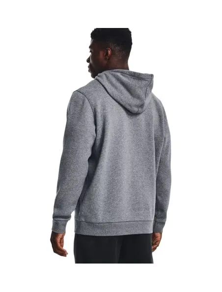 UNDER ARMOUR Sudadera Essential Fleece Hoodie Hombre Pitch Gray Medium Heather/White