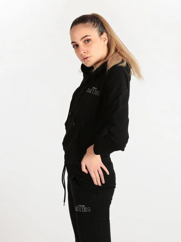 Xtreme Boxing Sudadera ligera de mujer con capucha y pedrería